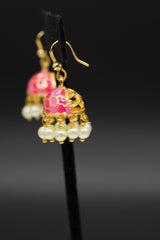 Lightweight Metal Earrings with Imitation Pearls |Alloy with Gold Plating Jewelry JCS Fashions