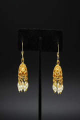 Lightweight Metal Earrings with Imitation Pearls |Alloy with Gold Plating Jewelry JCS Fashions