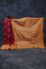 Liva Certified Linen Cotton Saree: Batik Prints and Contrast Border SAREE JCS Fashions
