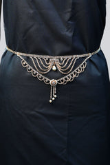 Luxe Gold-Tone Multi-Layered Stone Hip Chain - Durable Accessory Jewelry JCS Fashions Gold 18-40"