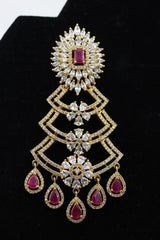 Luxe Pink & White Stone Long Earrings with Gold Polish - JCS Fashions Jewelry JCS Fashions