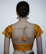 Yellow Brocade Blouse - Designer Fully Stitched