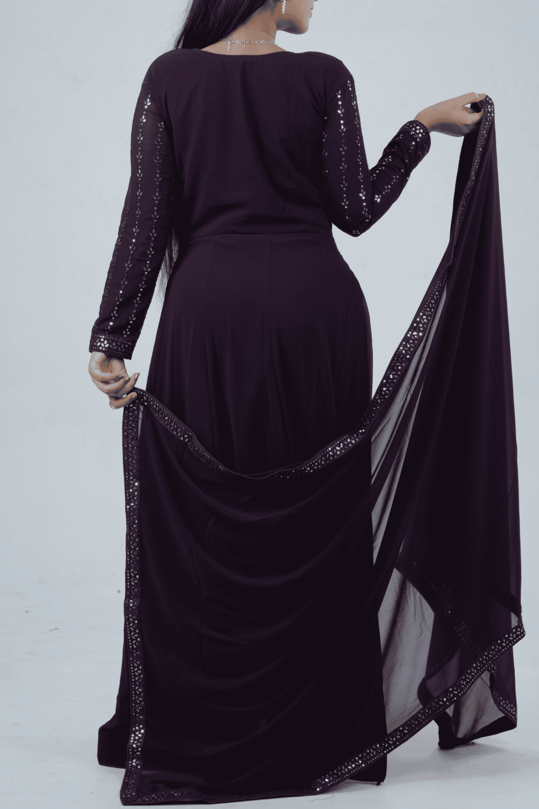 Luxurious Embroidered Georgette Kurti Gown with Sequin Accents KURTI JCS Fashions