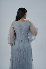 Luxurious Embroidered Long Gown with Stone Work KURTI JCS Fashions