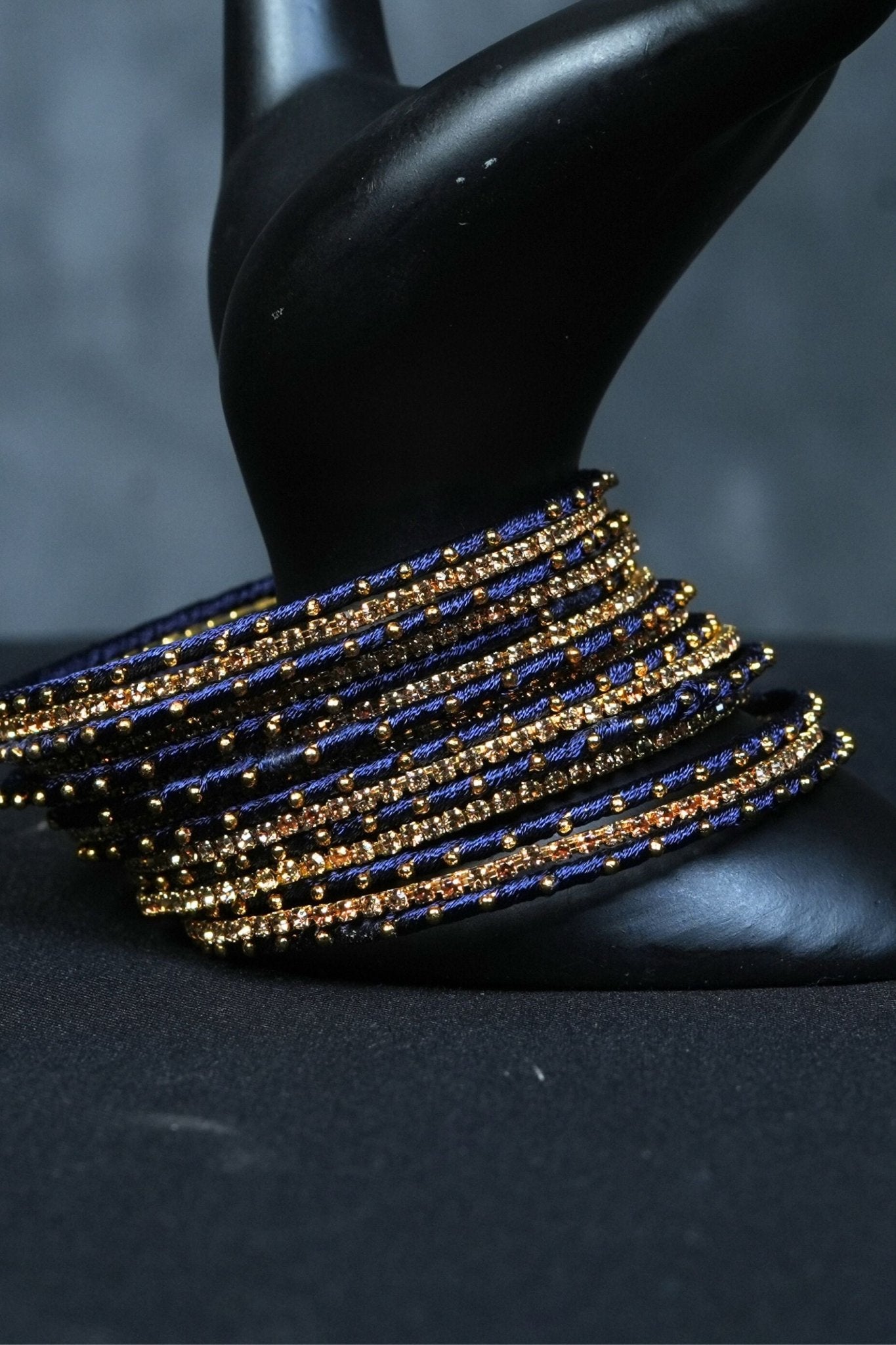 Luxurious Fancy metal bangles: Exquisite Golden Bead Work - Set of 23 Bangles JCS Fashions