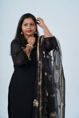 Luxurious Georgette Sharara Set - Embellished Kurti with Sequined Dupatta KURTI JCS Fashions