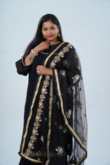 Luxurious Georgette Sharara Set - Embellished Kurti with Sequined Dupatta KURTI JCS Fashions