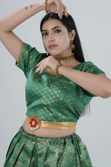 Luxurious Kanchipuram Silk Zari Lehenga Set with Detachable Hip Belt LEHENGA JCS Fashions