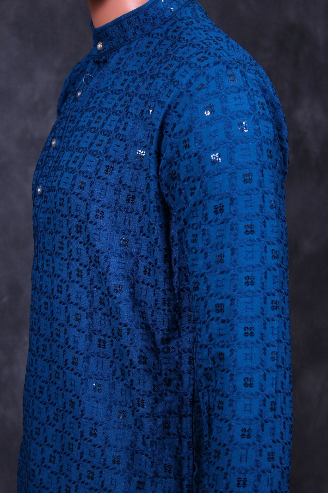 Luxurious Men's Lakhnavi Embroidered Sequin Kurta - JCS Fashions Men JCS Fashions