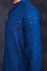 Luxurious Men's Lakhnavi Embroidered Sequin Kurta - JCS Fashions Men JCS Fashions
