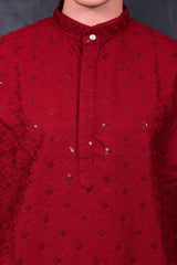 Luxurious Men's Lakhnavi Kurta with Resham & Sequin Detail - JCSFashions Men JCS Fashions