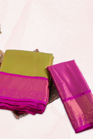 Green Kanchipuram Silk Saree with Golden Zari Detailing