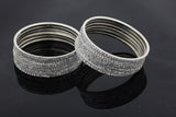 Luxurious Silver-Plated Bangles with Glittering Cubic Zirconia -Set of 12 Jewelry JCS Fashions