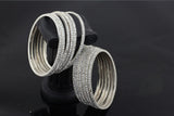 Luxurious Silver-Plated Bangles with Glittering Cubic Zirconia -Set of 12 Jewelry JCS Fashions