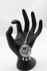 Luxurious White American Diamond Chutti/Tikka by JCS Fashions Jewelry JCS Fashions Silver 4.5 inch