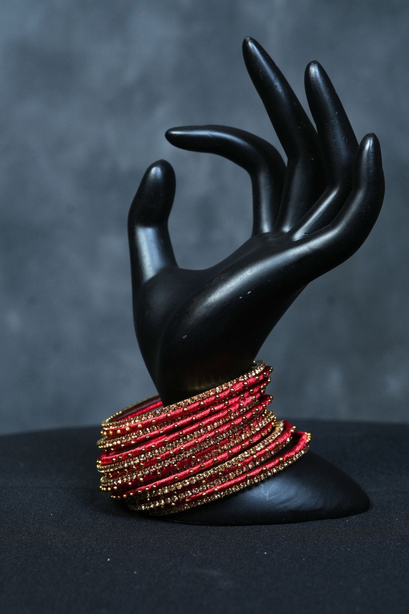 Luxury in 23 Fancy metal bangles with Golden Bead Elegance |JCSFashions Bangles JCS Fashions Red 2.60