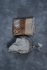 Luxury Sabyasachi Lehariya Organza Silk Saree with Kanchi Border Saree JCS Fashions Grey 5.5 meters