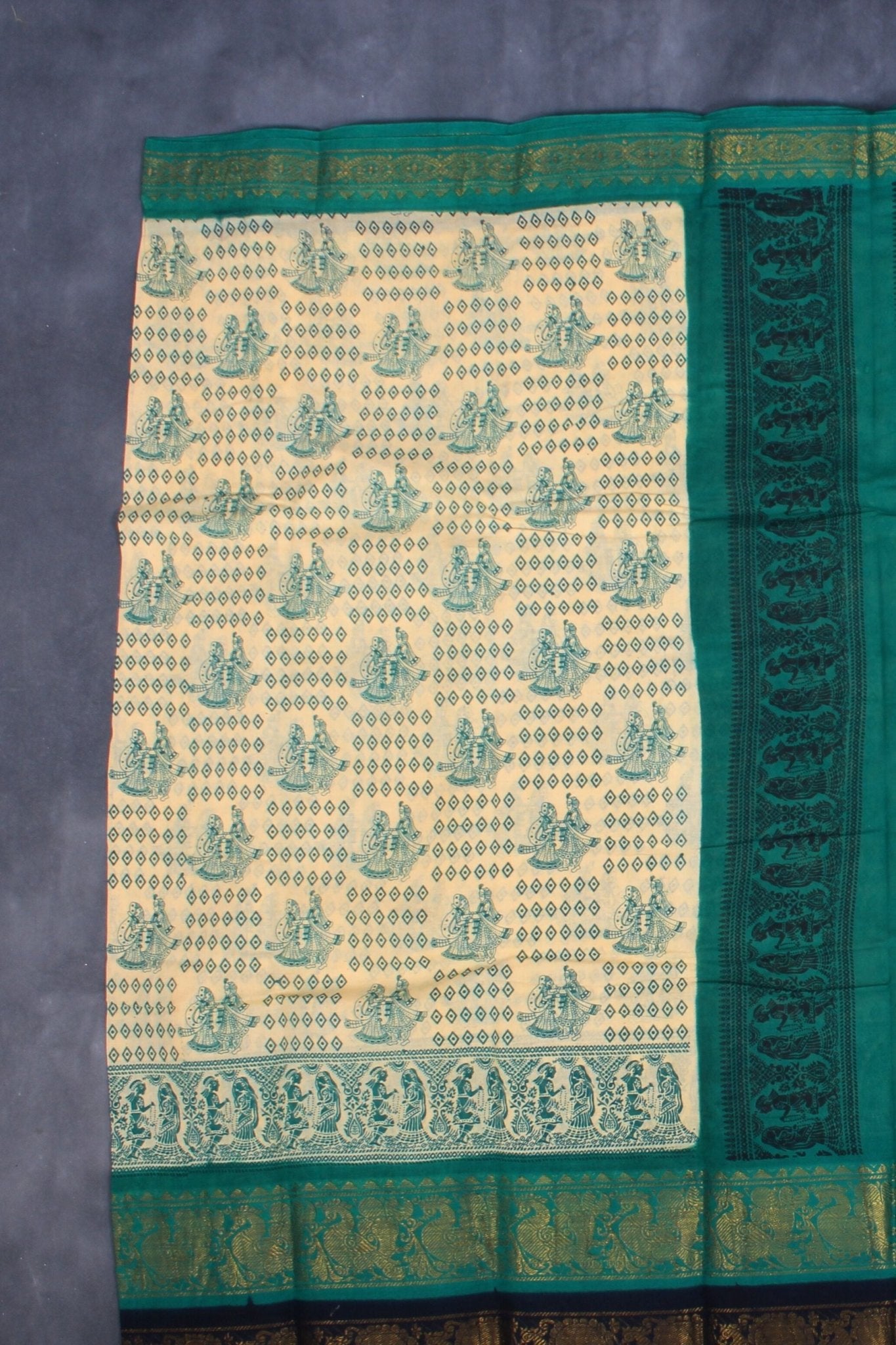 Madurai Pure Sungudi Cotton Saree with Elegant Double Borders Saree JCS Fashions