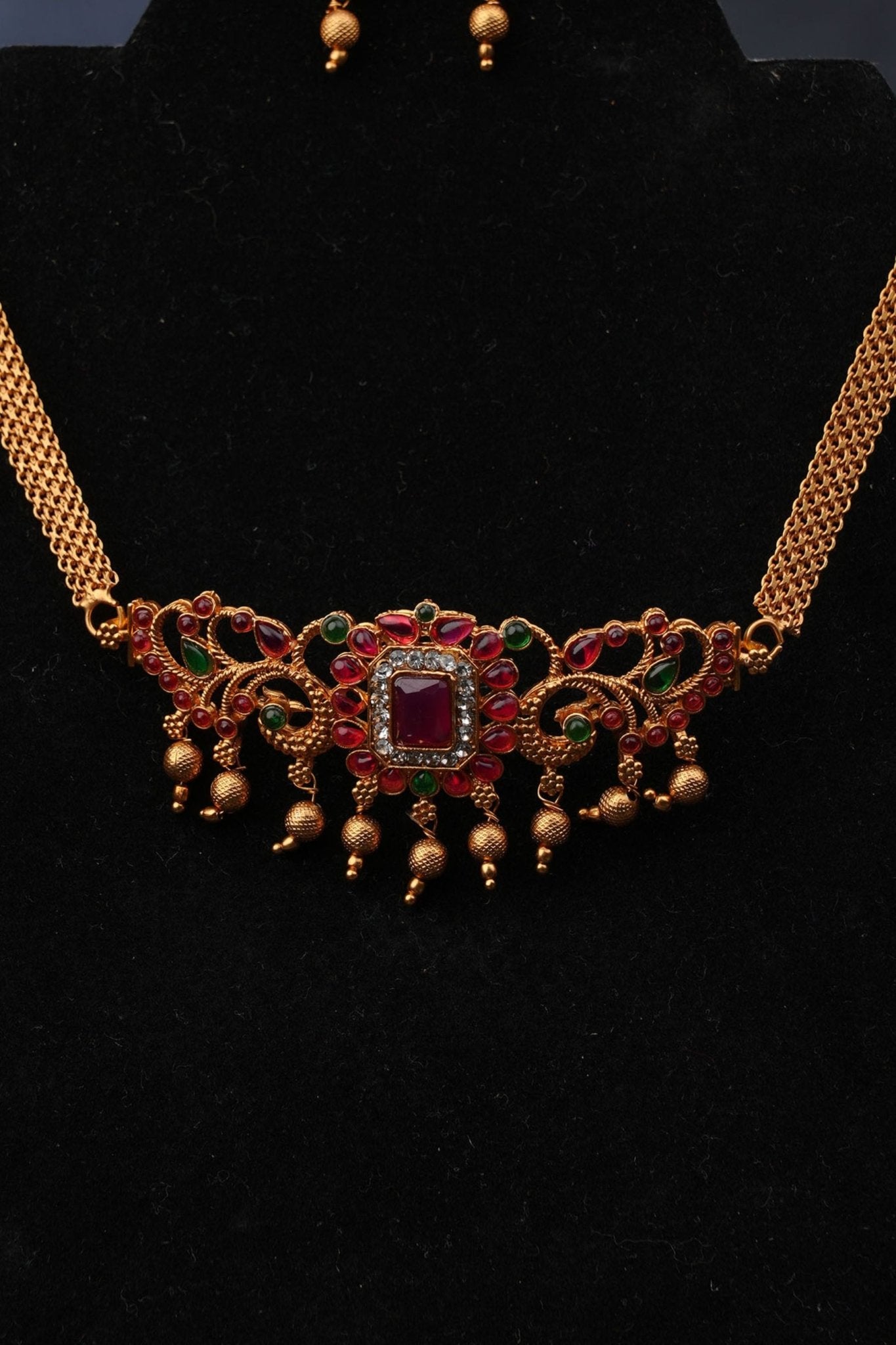 Matte Kemp Choker Set |Unique Elegance with Push-Type Closure |JCSFashions Jewelry JCS Fashions