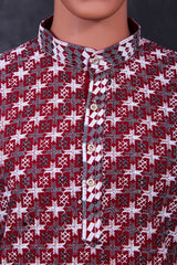 Men's Elegant Embroidered Kurta with Unique Zebra Pattern Design Men JCS Fashions