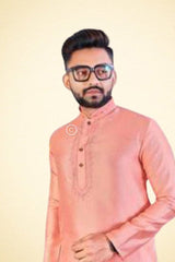 Men's Ethnic Chanderi Silk And Cotton Fabric Kurta Set MEN JCS Fashions