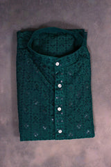Men's Handcrafted Lakhnavi Kurta with Resham Work from JCSFashions Men JCS Fashions