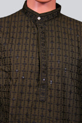Men's Lakhnavi Embroidery Kurta - Traditional Indian Craftsmanship Men JCS Fashions