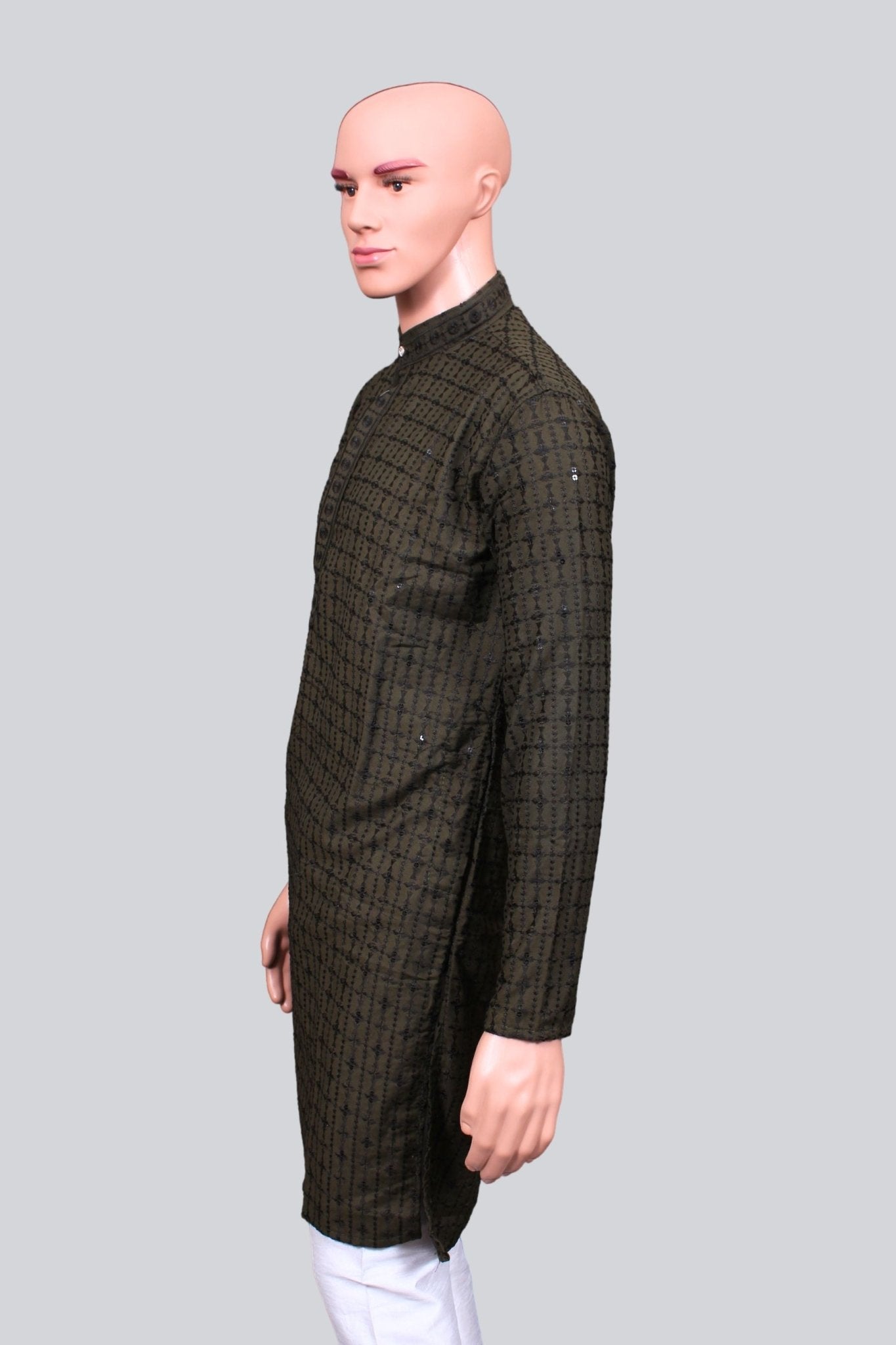 Men's Lakhnavi Embroidery Kurta - Traditional Indian Craftsmanship Men JCS Fashions