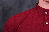Men's Lakhnavi Kurta with Resham Embroidery from JCSFashions Men JCS Fashions
