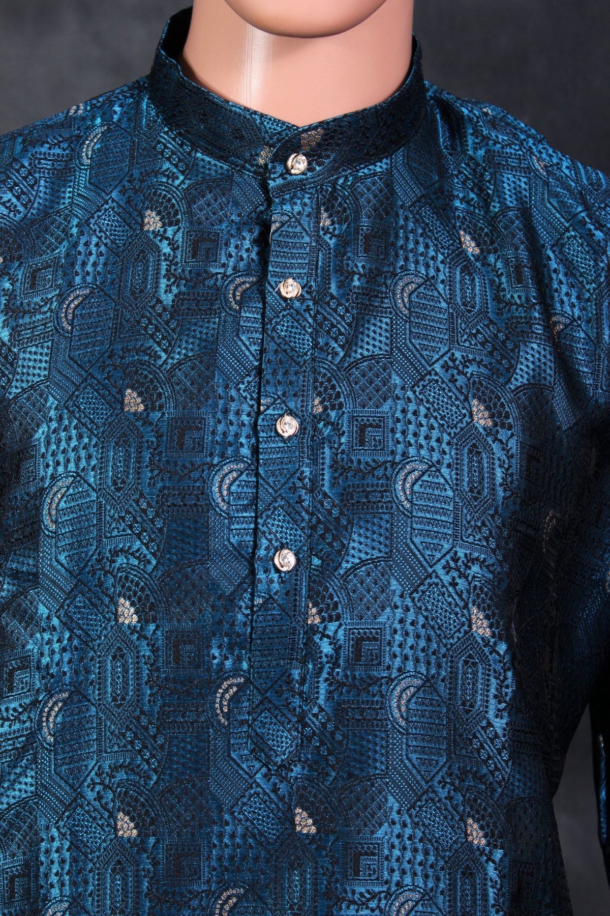 Men's Luxurious Black Jacquard Kurta - Perfect for Elegant Events Men JCS Fashions