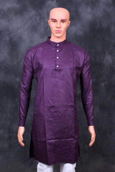 Men's Versatile Cotton Kurta: Comfortable & Sophisticated Everyday Wear Men JCS Fashions Purple Medium (38)