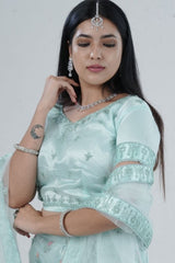 Mesmerizing Soft Net A-Line Lehenga Set: Glitter Embroidery LEHENGA JCS Fashions