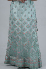 Mesmerizing Soft Net A-Line Lehenga Set: Glitter Embroidery LEHENGA JCS Fashions