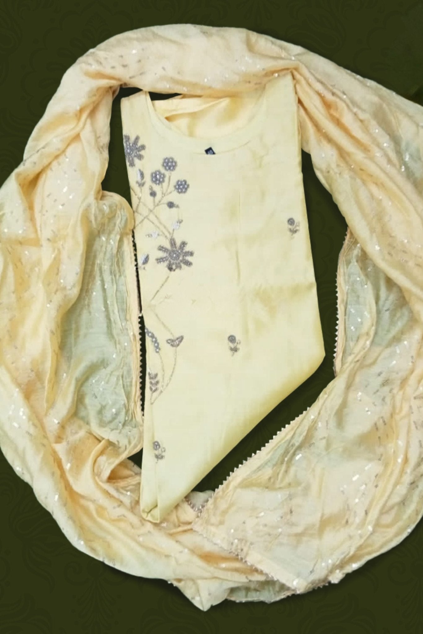 Modal silk kurti/fine quality long straight pattern heavy hand work - JCS Fashions