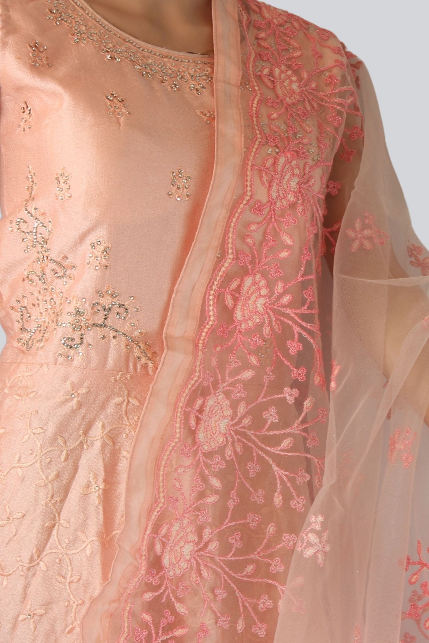 Modal Silk Long Gown With Stones And Embroidery Work - JCS Fashions