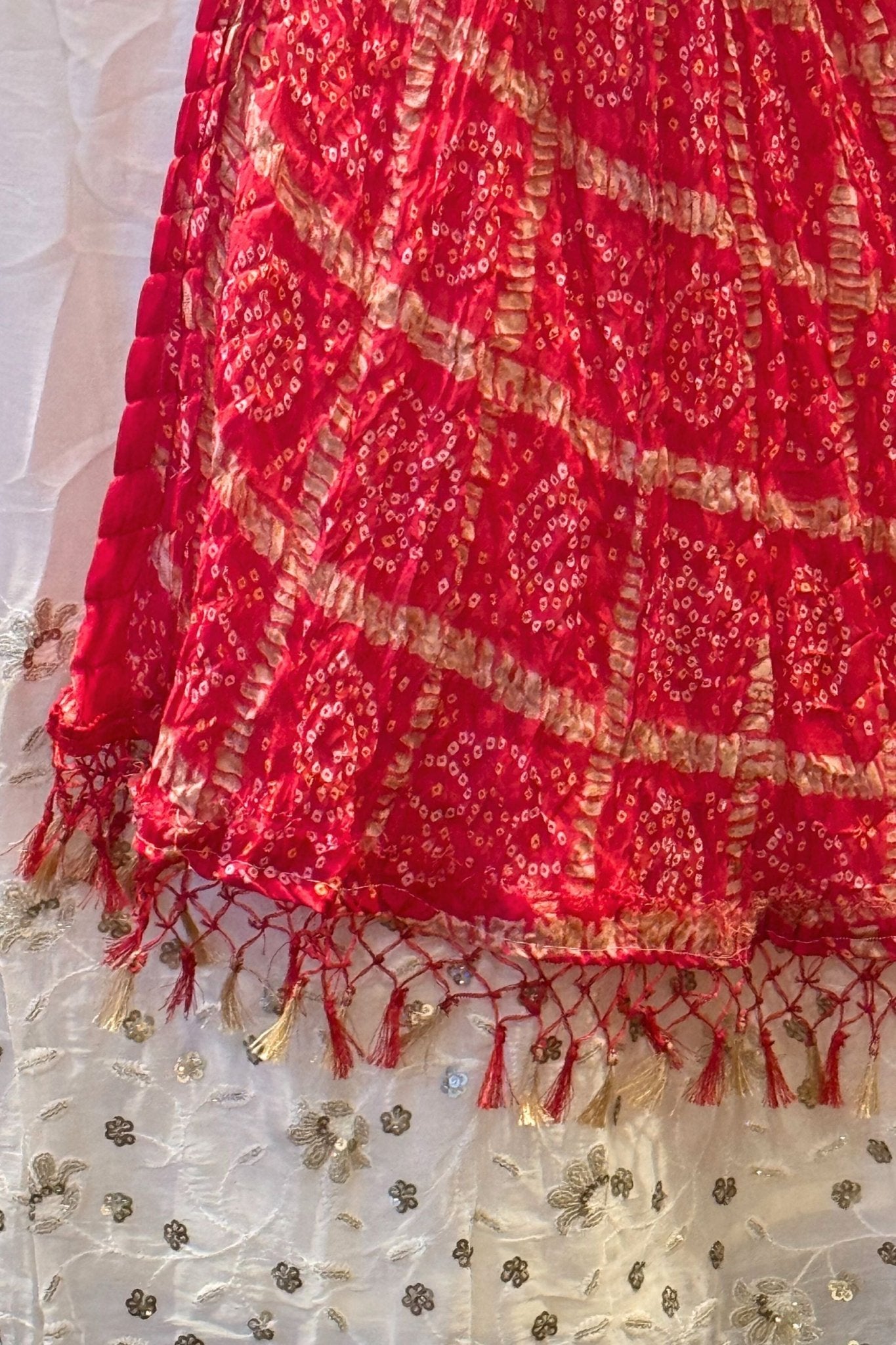 One-of-a-kind Crop top with jacket and skirt with sequins work Lehenga JCS Fashions