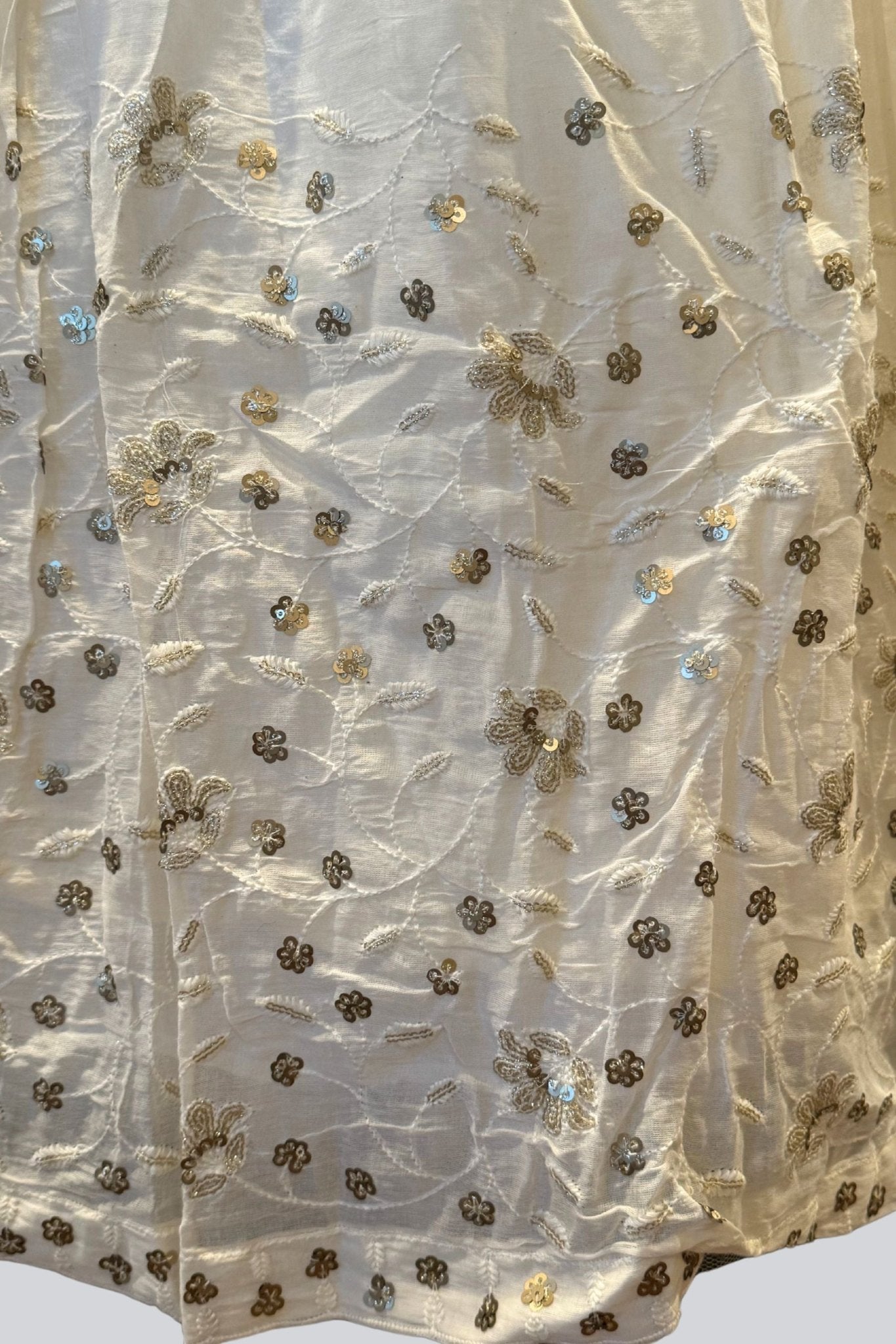 One-of-a-kind Crop top with jacket and skirt with sequins work Lehenga JCS Fashions