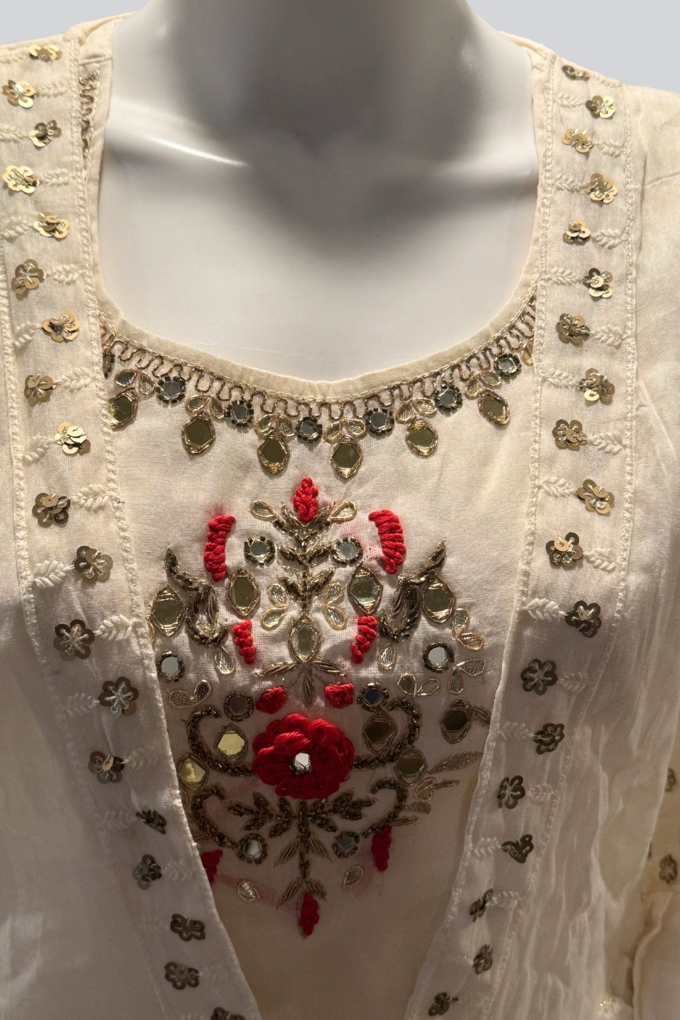One-of-a-kind Crop top with jacket and skirt with sequins work Lehenga JCS Fashions