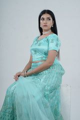 Opulent Glitter Embroidered Soft Net Lehenga with Stylish Crop Top Set LEHENGA JCS Fashions