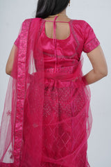 Opulent Soft Net Lehenga with Sequined Crop Top - Pink LEHENGA JCS Fashions