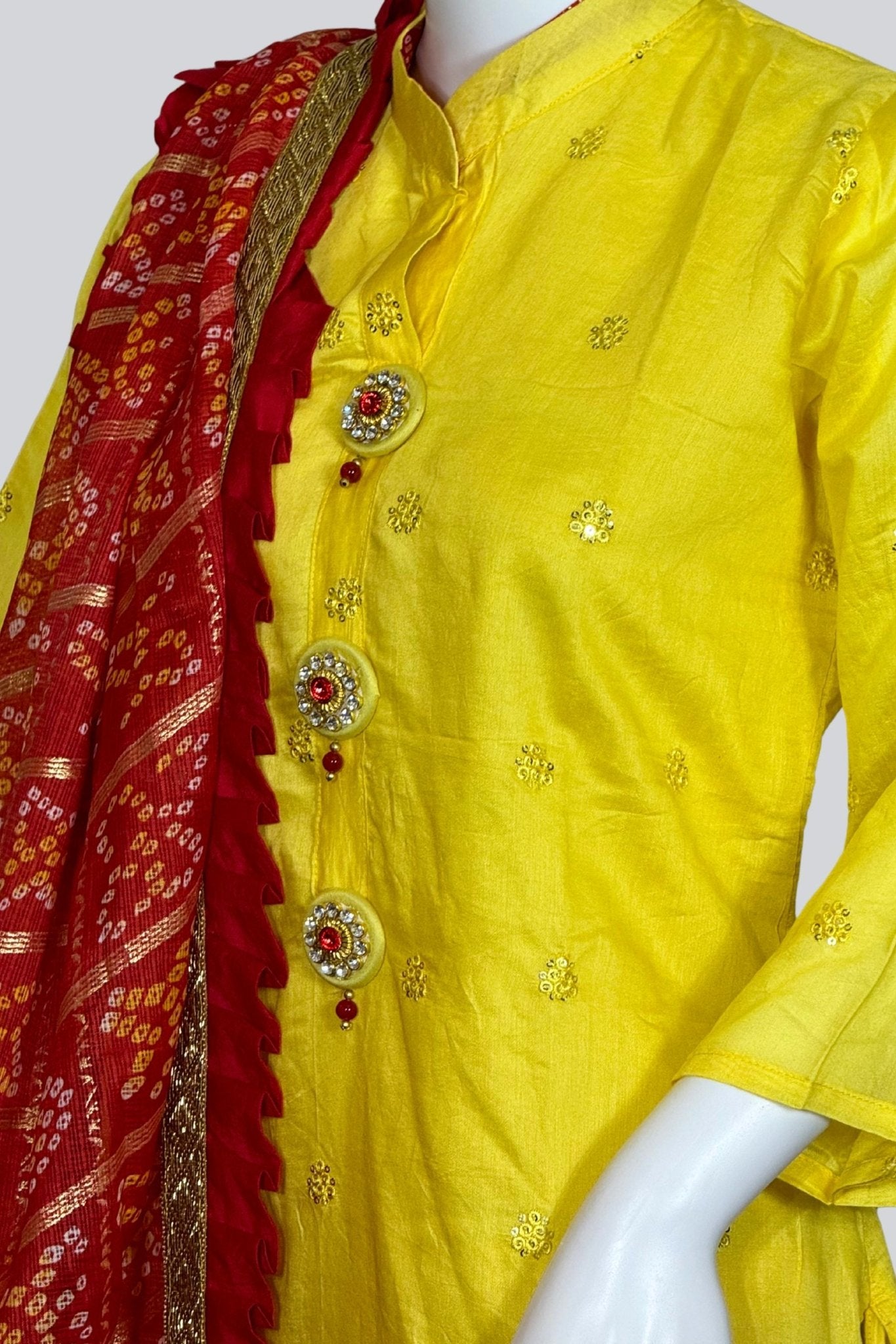 Party-Ready Art Silk Kurti and Ghatchola Dupatta Set - JCSFashions Kurti JCS Fashions