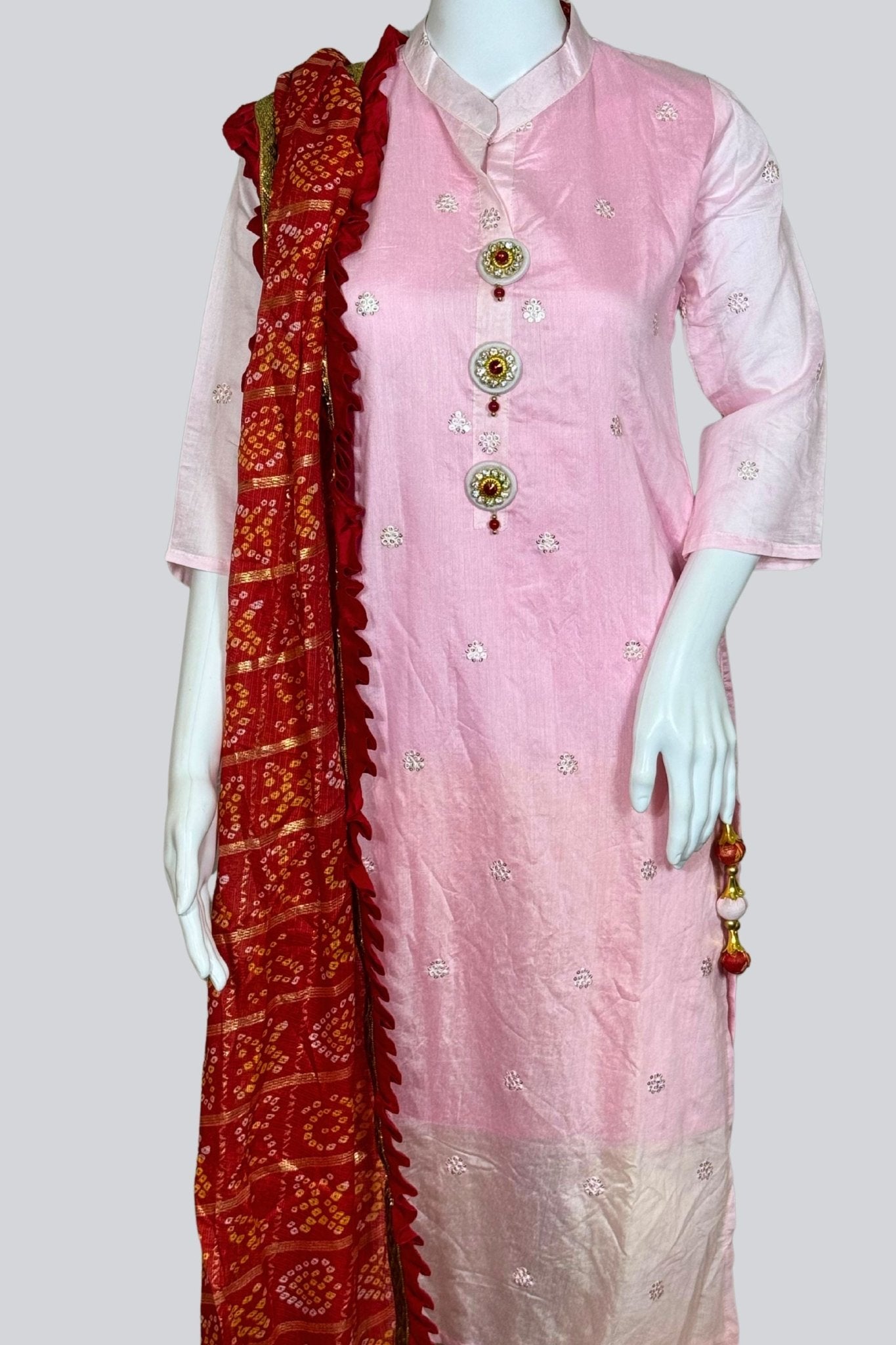 Party - Ready Art Silk Kurti and Ghatchola Dupatta Set - JCSFashions - JCS Fashions