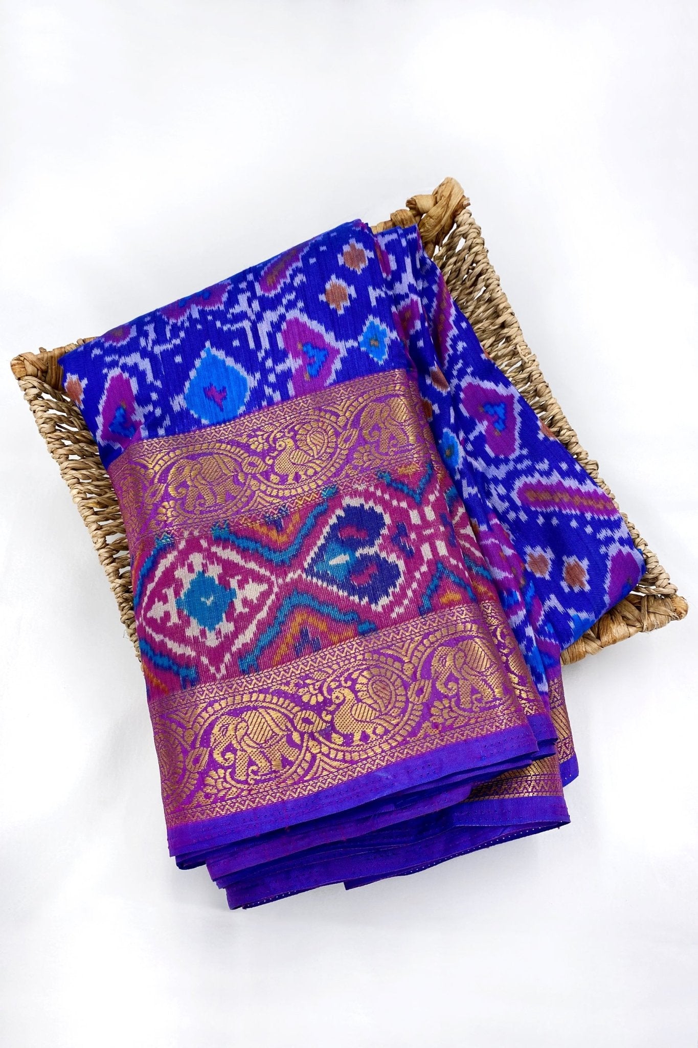 Patola Saree and Aari work Blouse -Luxury Buttersilk Festival Collection Saree JCS Fashions