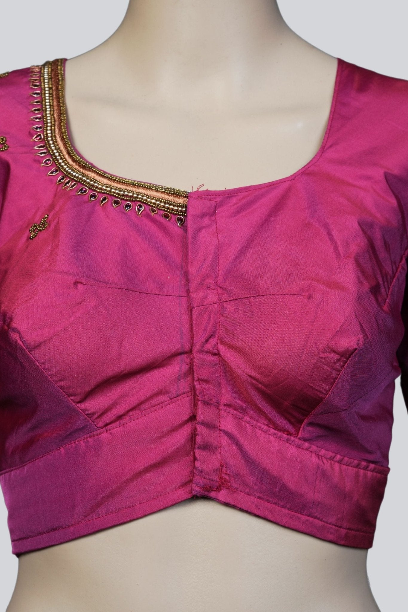 Pink Elegance: Beautiful Aari Work Blouse at JCSFashions Blouse JCS Fashions