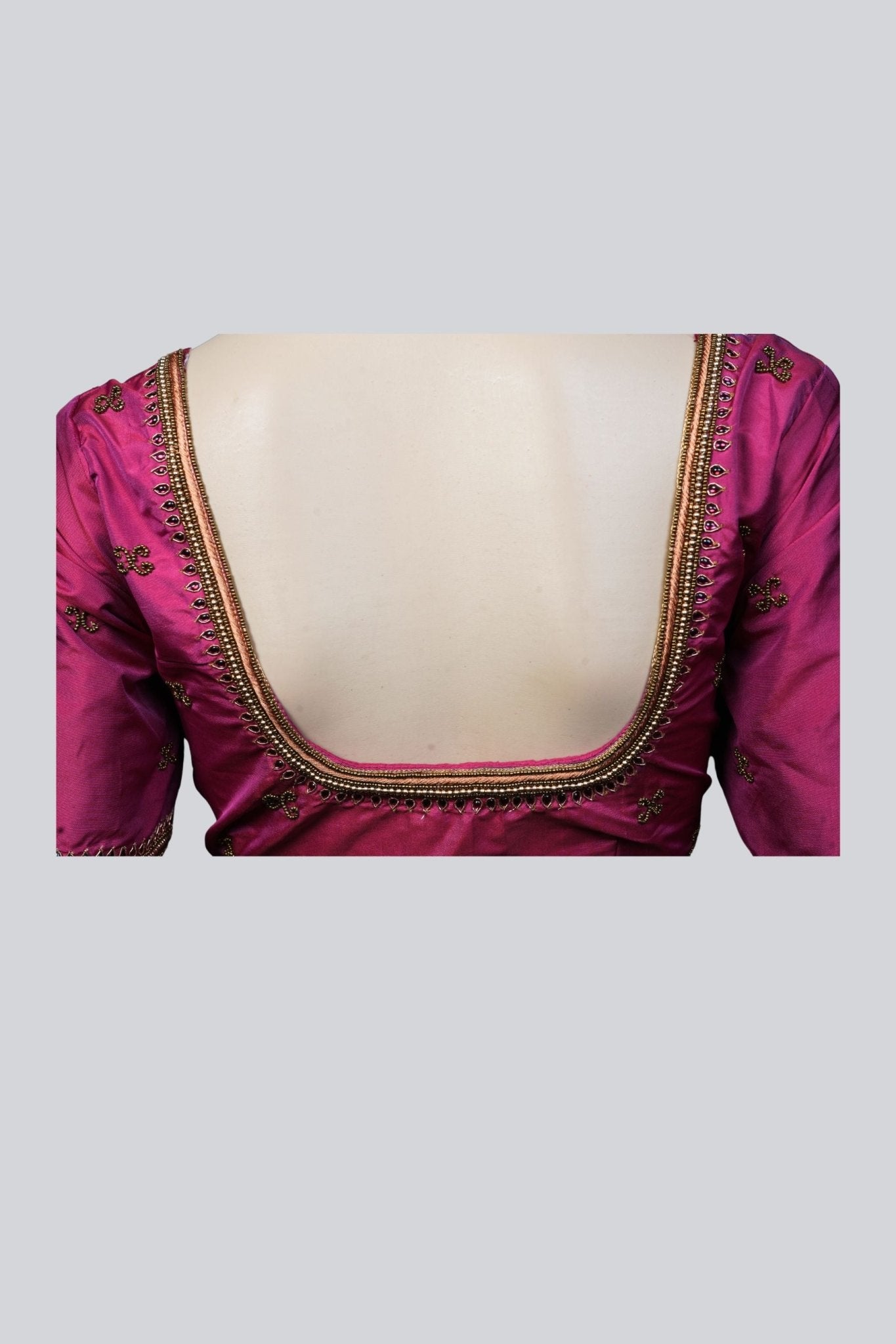 Pink Elegance: Beautiful Aari Work Blouse at JCSFashions Blouse JCS Fashions