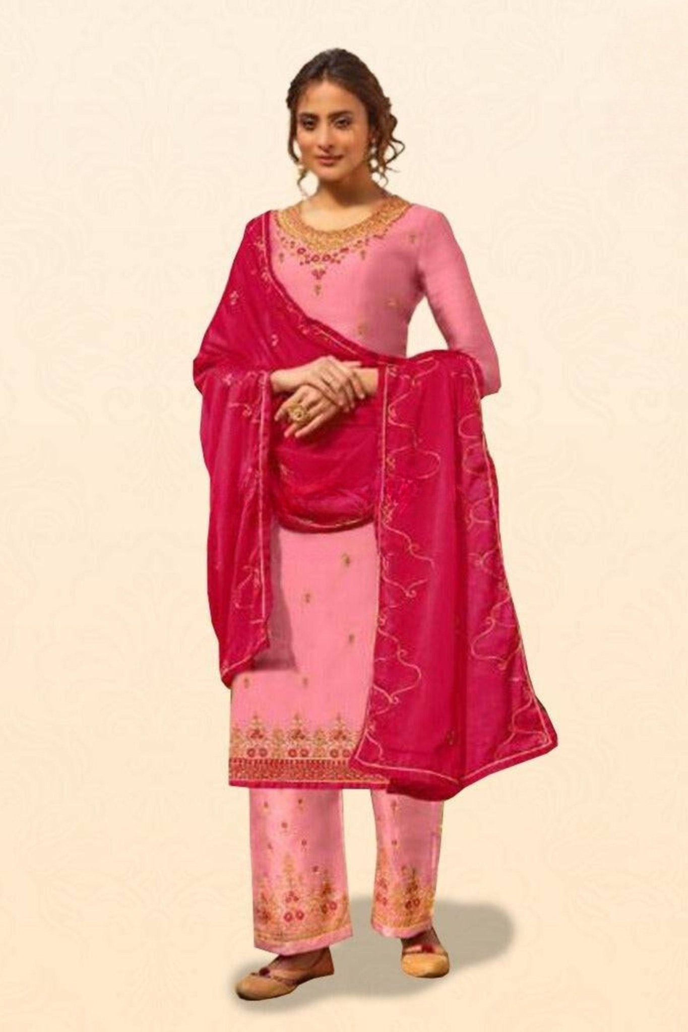Pink Salwar Set: Comfortable and Stylish Ethnic Wear | JCS Fashions Kurti JCS Fashions Pink Medium (38)