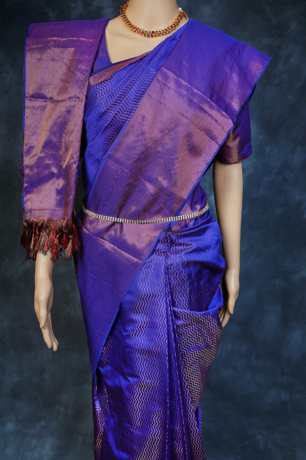 Pre-Stitched Shimmering one Minute-Saree for the Modern Diva by JCS Fashion Saree JCS Fashions Blue S - XXL