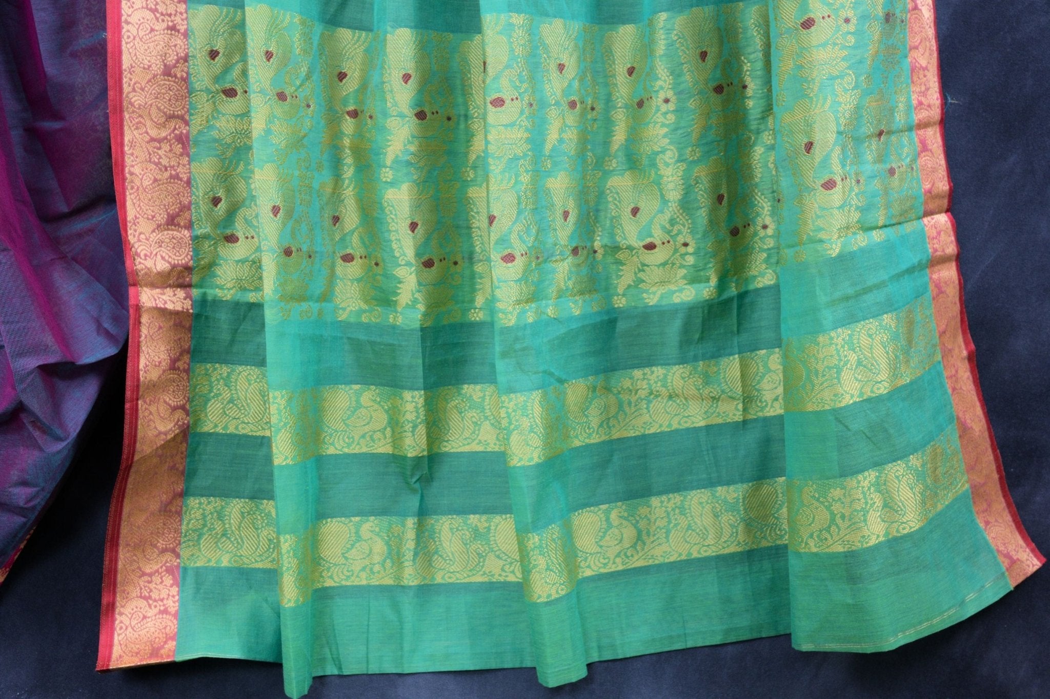 Premium 6 3/4 Yard Cotton Saree with Rich Pallu - Ethnic Elegance Saree JCS Fashions