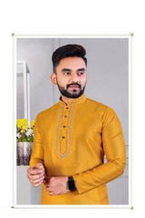 Premium Corian Silk Men's Kurta with Resham Work - Traditional Elegance Men JCS Fashions