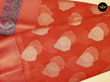 Premium Organza Pattu Saree, Allover Weaving, Big Butta Design SAREE JCS Fashions Red 5.5 meters
